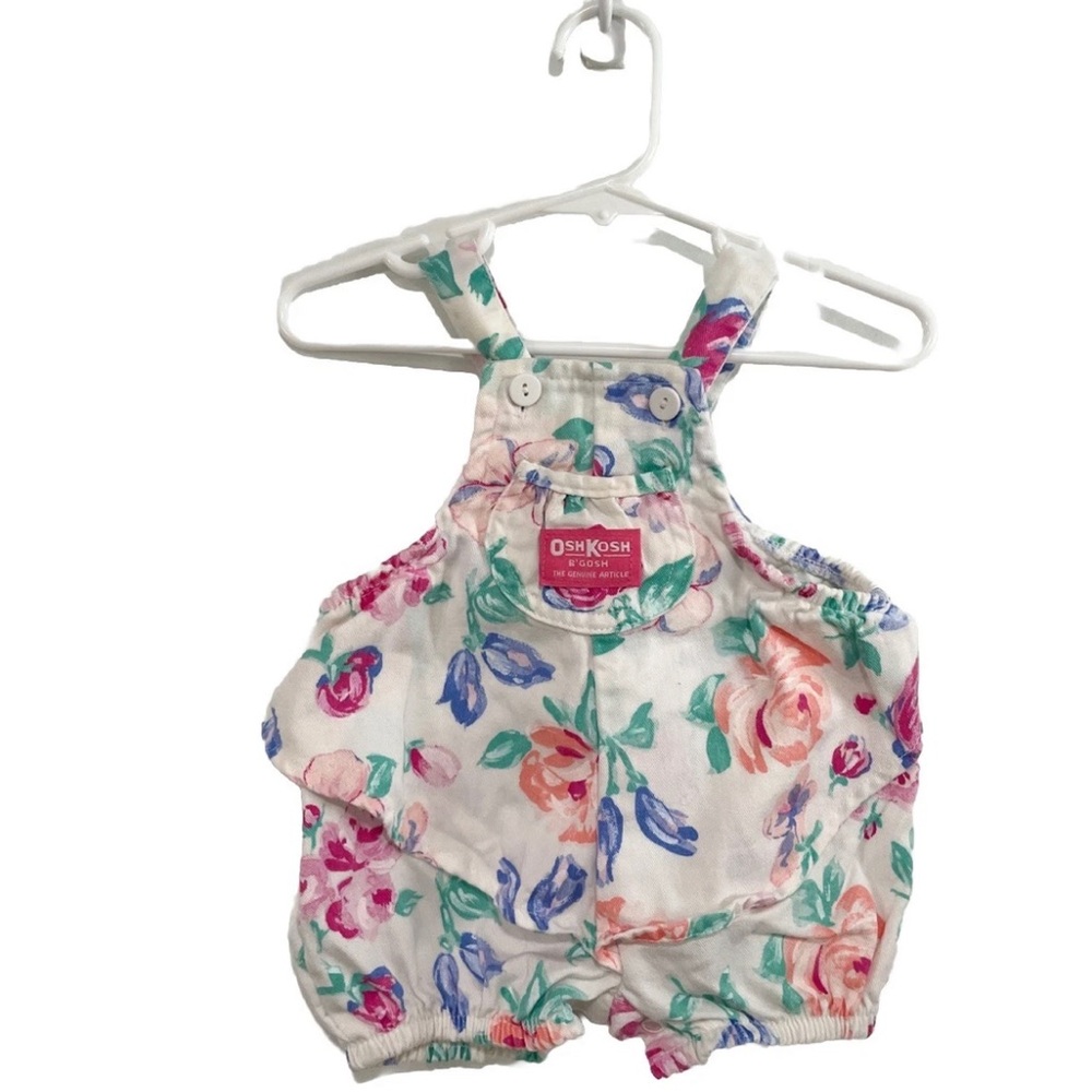 Vintage Rare Oshkosh B’gosh Bubble One Piece Floral Print Size 3-6 Months